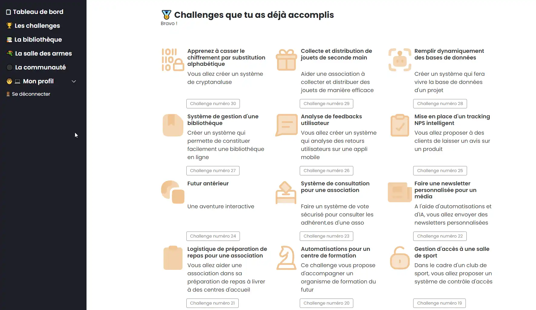 Les challenges du cercle des ops